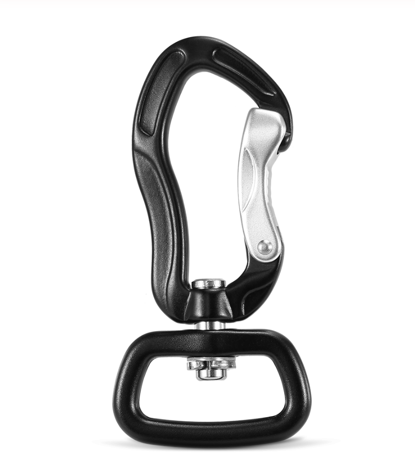 Aluminum Climbing Carabiner with Strap Hook