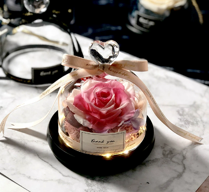 Eternal Rose Gift Box with Glass Dome Decoration