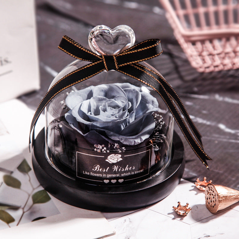 Eternal Rose Gift Box with Glass Dome Decoration