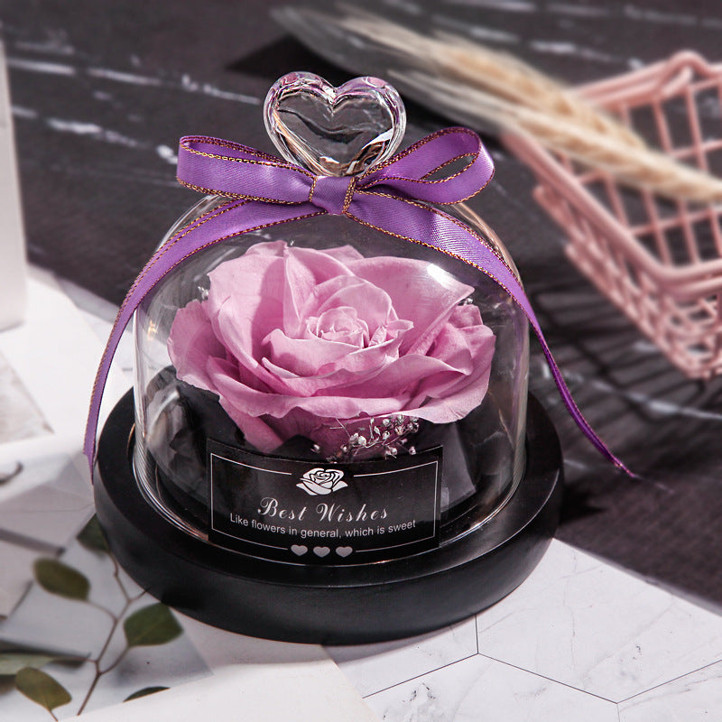 Eternal Rose Gift Box with Glass Dome Decoration